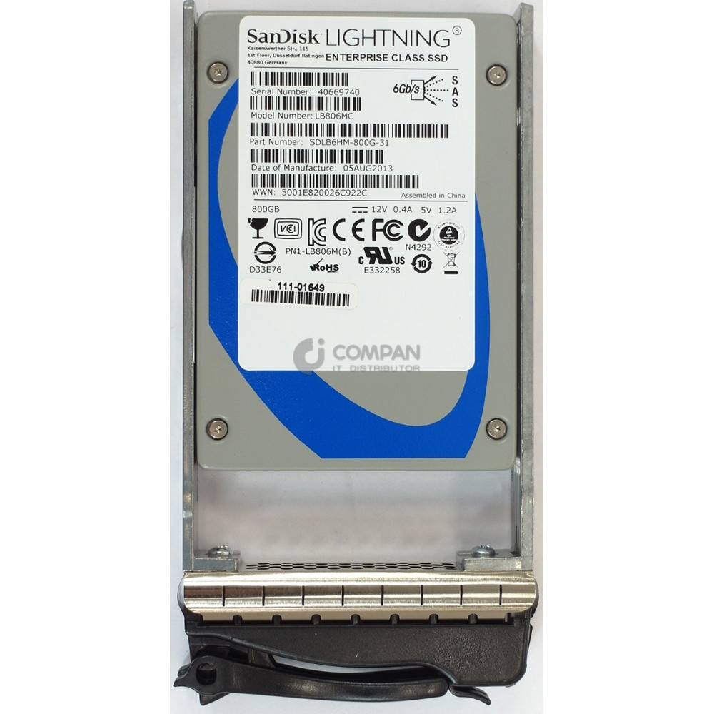 111-01649 NETAPP SSD 800GB SAS 6G 2.5" SFF HOT-SWAP FOR E2600